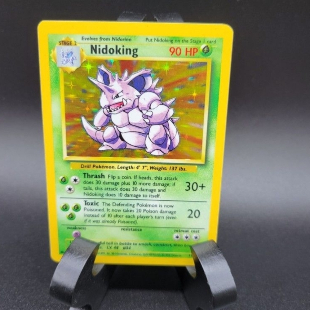 Pokemon Card 11/ 102 Rare Vintage 1999 Nidoking Holo LV 48 #34